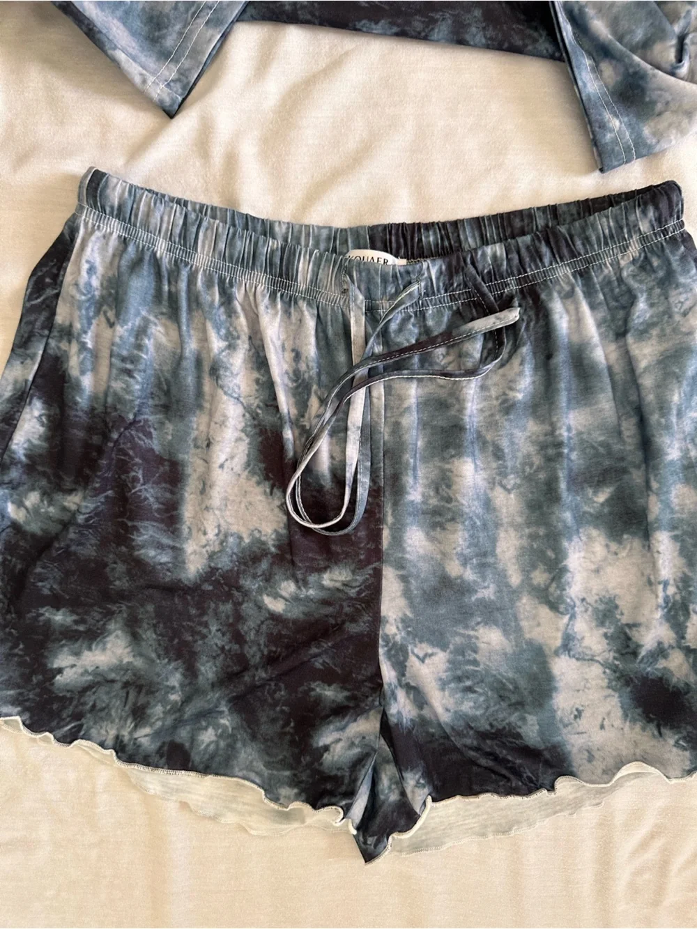 Tie-Dye Short Sleeve Kids Pajama Set - Blue/Gray